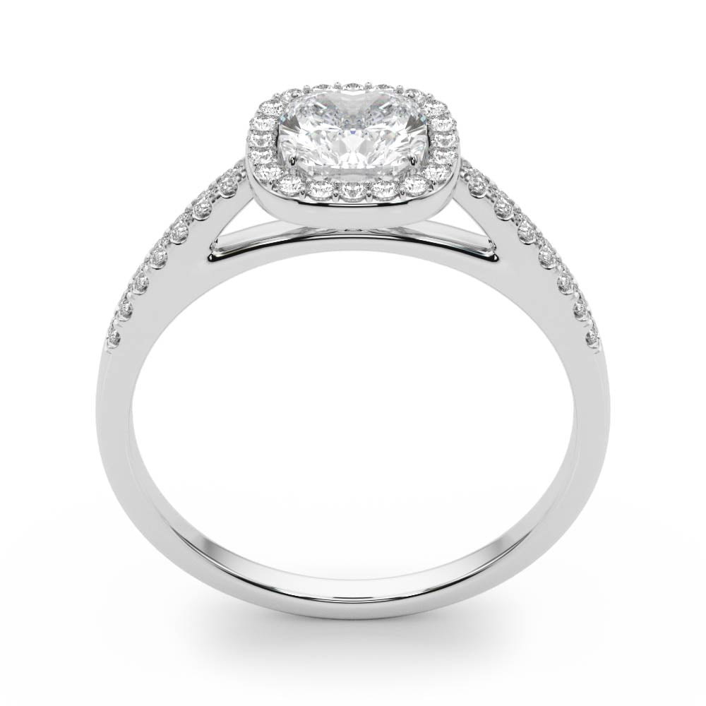 Cushion Halo Square Diamond Engagement Ring · 0.93 ct tw