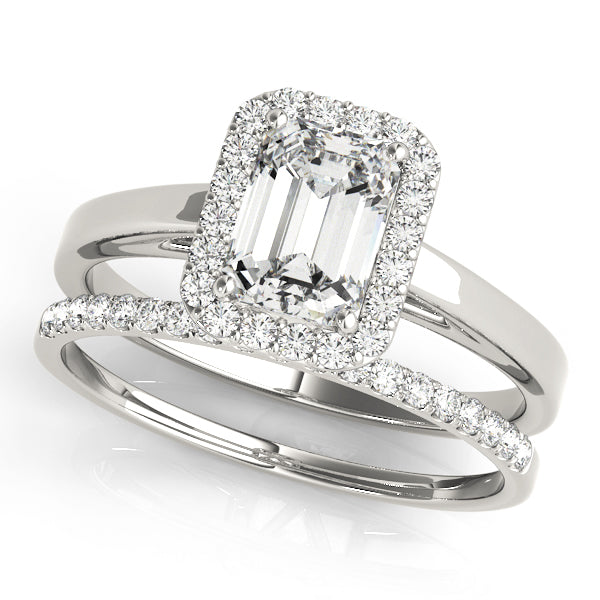 Emerald Halo Diamond Engagement Ring · 0.43 ct tw
