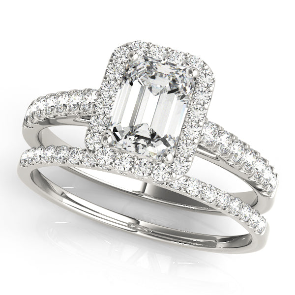 Emerald Halo Diamond Engagement Ring · 0.84 ct tw