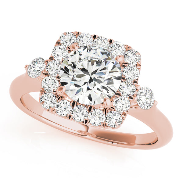 Round Halo Diamond Engagement Ring · 0.49 ct tw