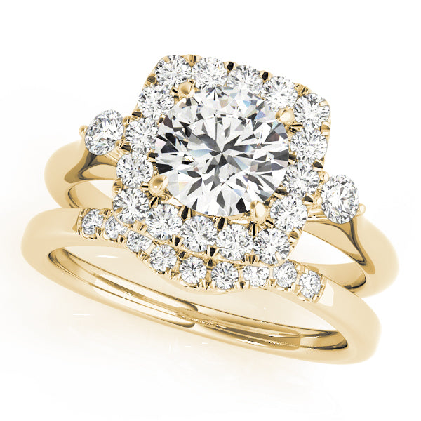 Round Halo Diamond Engagement Ring · 0.49 ct tw