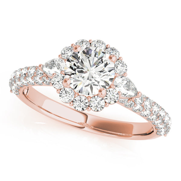 Round Pave Mult Row Diamond Engagement Ring · 1.74 ct tw
