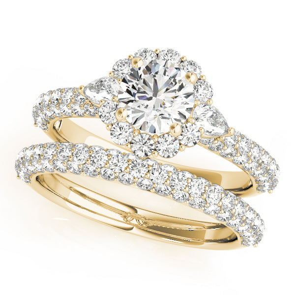 Round Pave Mult Row Diamond Engagement Ring · 1.74 ct tw