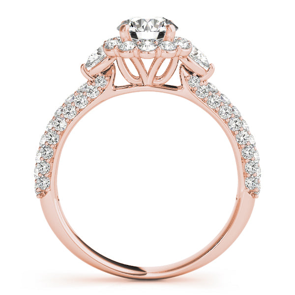 Round Pave Mult Row Diamond Engagement Ring · 1.74 ct tw