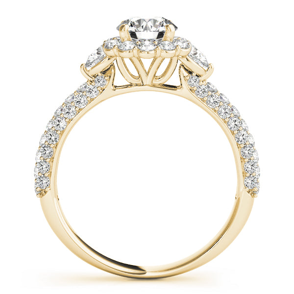 Round Pave Mult Row Diamond Engagement Ring · 1.74 ct tw