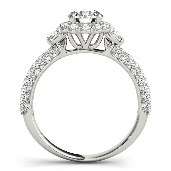 Round Pave Mult Row Diamond Engagement Ring · 1.74 ct tw
