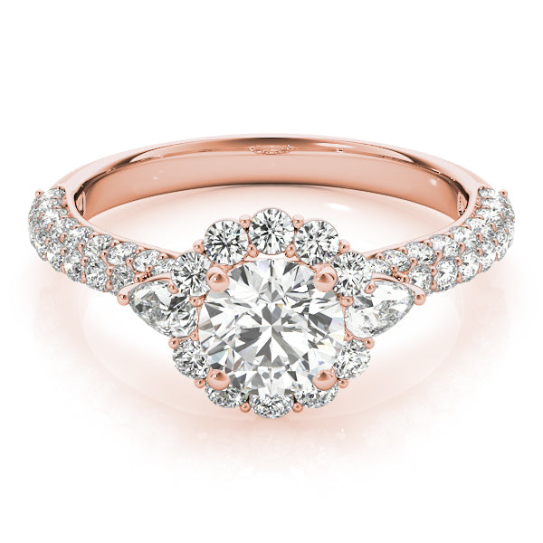 Round Pave Mult Row Diamond Engagement Ring · 1.74 ct tw