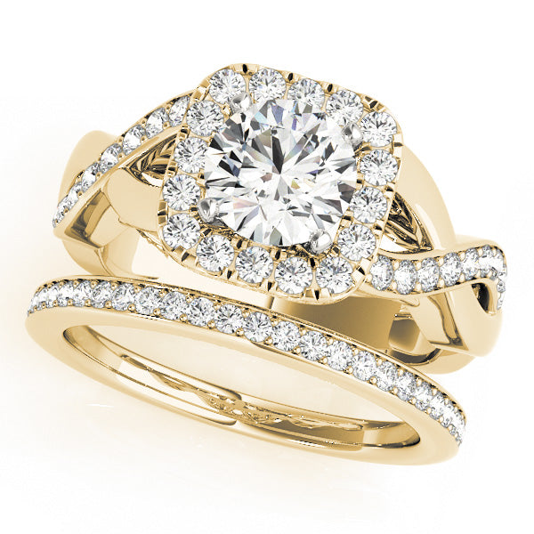 Halo Diamond Engagement Ring · 0.54 ct tw