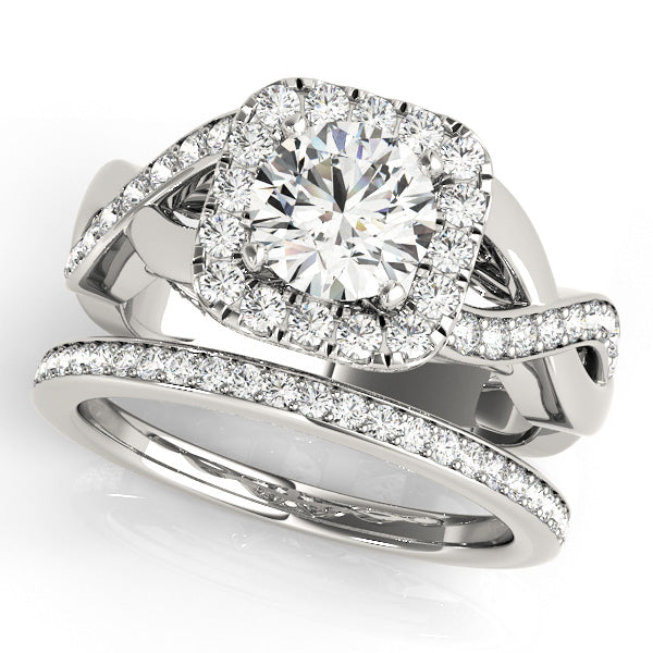 Halo Diamond Engagement Ring · 0.54 ct tw
