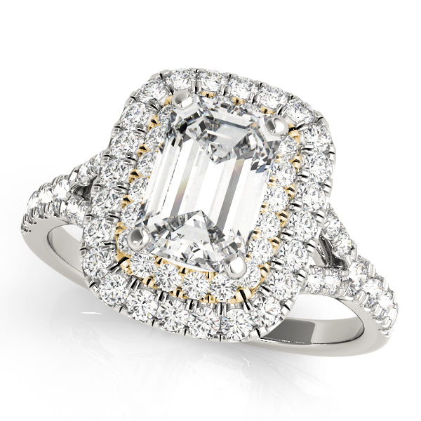 Emerald Cut Halo Diamond Engagement Ring · 1.06 ct tw