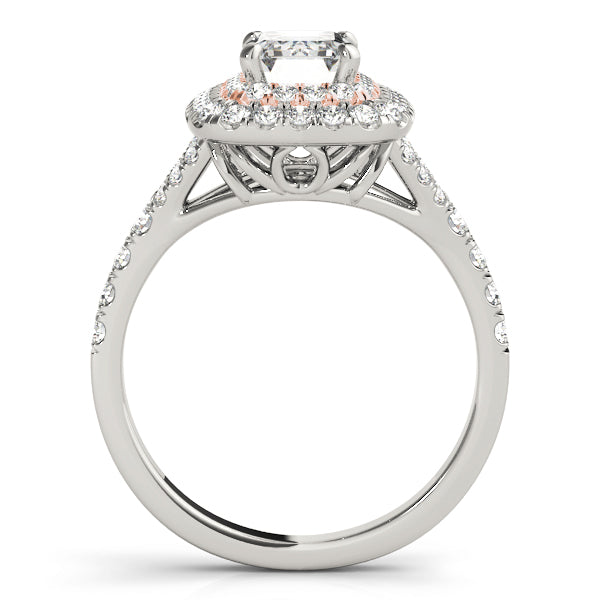 Emerald Cut Halo Diamond Engagement Ring · 1.48 ct tw