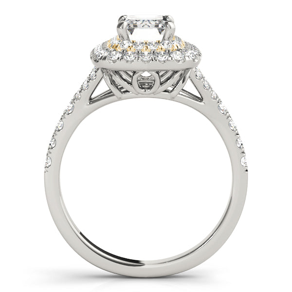Emerald Cut Halo Diamond Engagement Ring · 1.48 ct tw