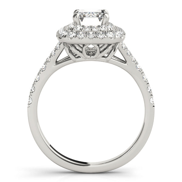 Emerald Cut Halo Diamond Engagement Ring · 1.06 ct tw