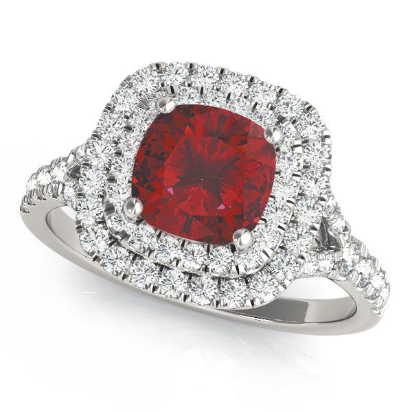 Cushion Halo Diamond Engagement Ring · 1.15 ct tw