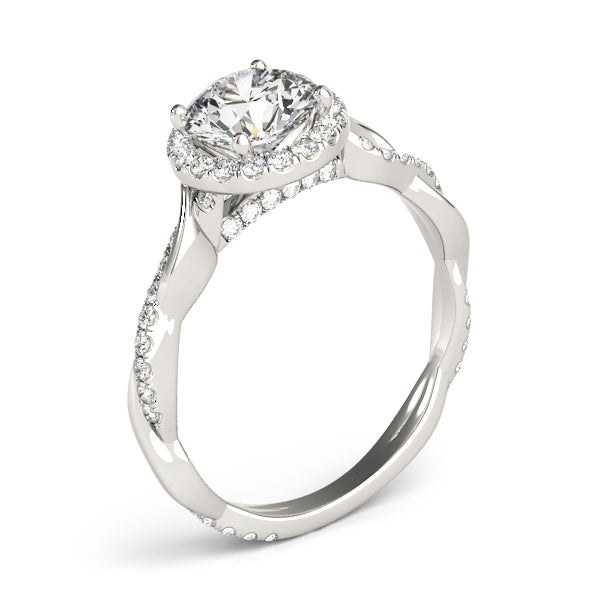 Round Halo Diamond Engagement Ring · 0.81 ct tw