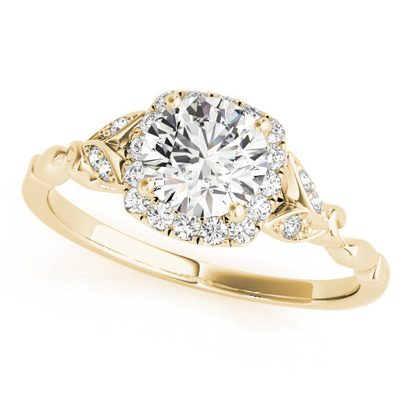 Round Halo Diamond Engagement Ring · 0.45 ct tw