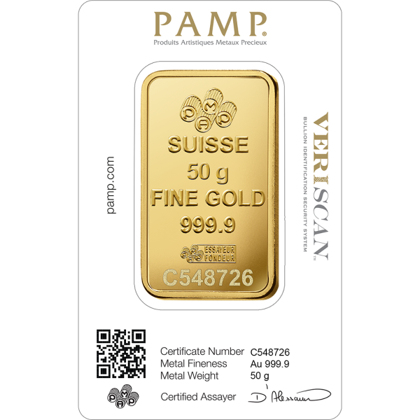 50 GRAM GOLD BAR PAMP FORTUNA