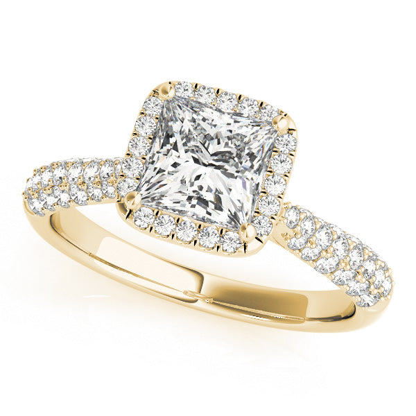 Square Multi-Row Diamond Engagement Ring · 1.08 ct tw