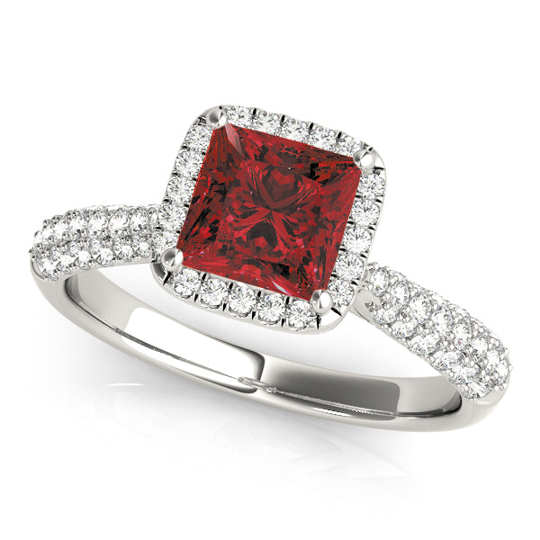 Square Multi-Row Diamond Engagement Ring · 1.88 ct tw