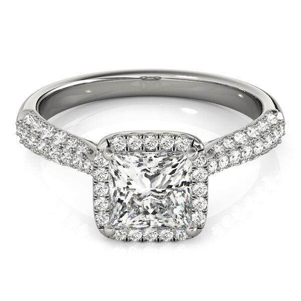Square Multi-Row Diamond Engagement Ring · 1.08 ct tw