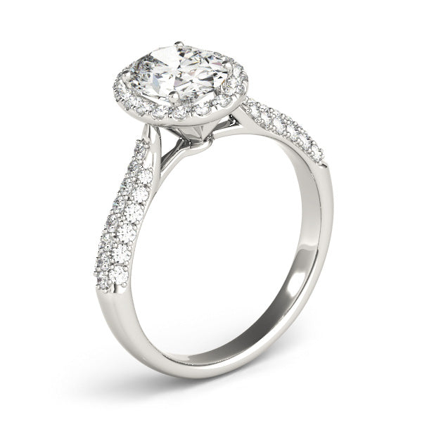 Oval Multi-Row Diamond Engagement Ring · 0.68 ct tw