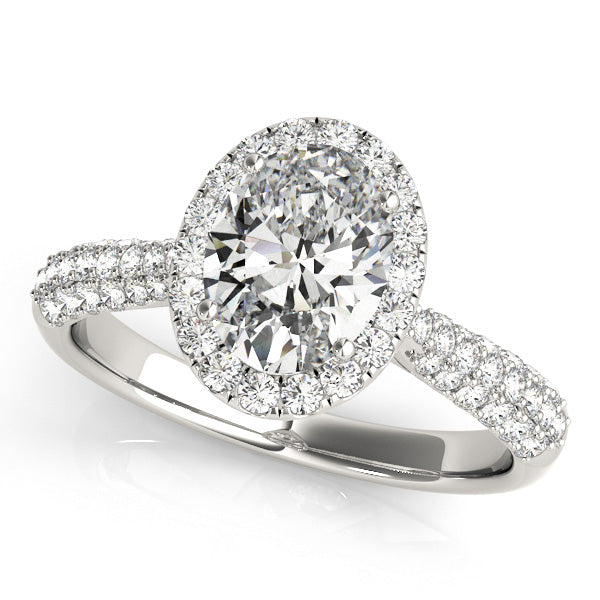 Oval Multi-Row Diamond Engagement Ring · 0.54 ct tw