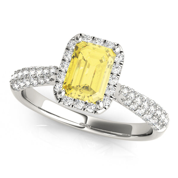 Emerald Multi-Row Diamond Engagement Ring · 2.31 ct tw