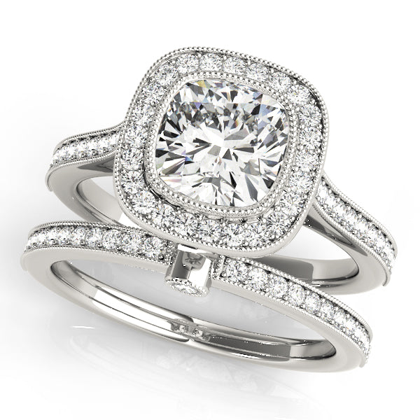 Cushion Halo Diamond Engagement Ring · 0.36 ct tw