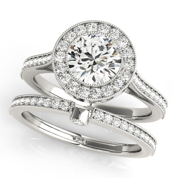 Round Halo Diamond Engagement Ring · 1.85 ct tw
