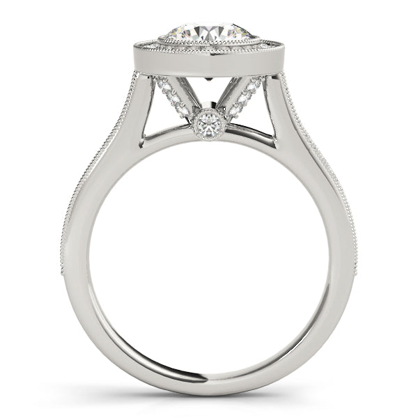 Round Halo Diamond Engagement Ring · 1.08 ct tw