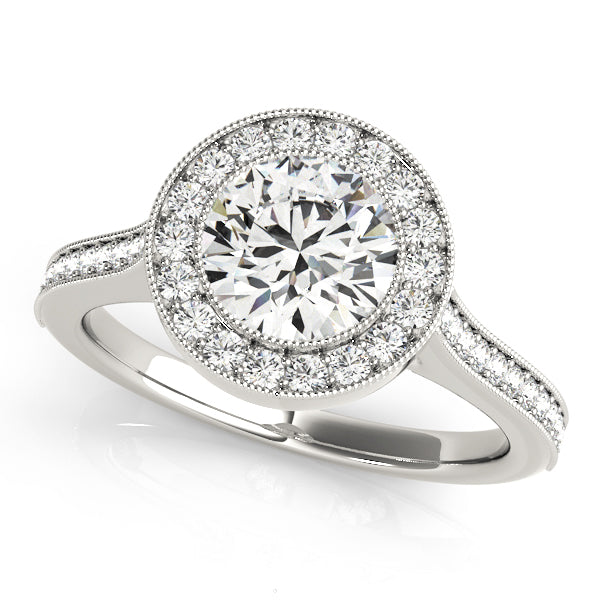 Round Halo Diamond Engagement Ring · 1.08 ct tw
