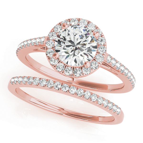 Round Halo Diamond Engagement Ring · 1.02 ct tw