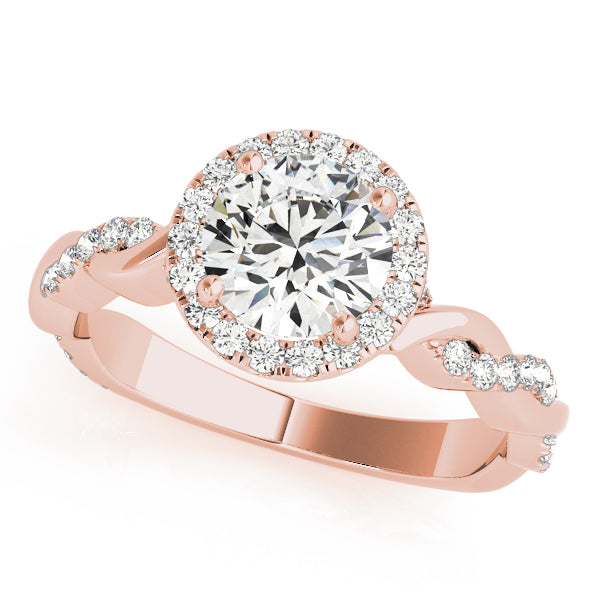 Round Braided Shank With Halo Diamond Engagement Ring · 1.88 ct tw