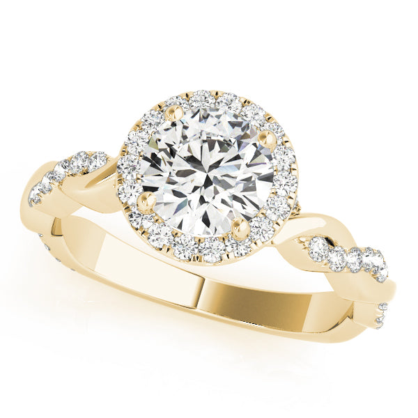 Round Braided Shank With Halo Diamond Engagement Ring · 2.14 ct tw