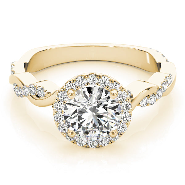 Round Braided Shank With Halo Diamond Engagement Ring · 1.32 ct tw