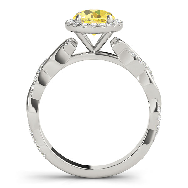 Round Braided Shank With Halo Diamond Engagement Ring · 1.57 ct tw