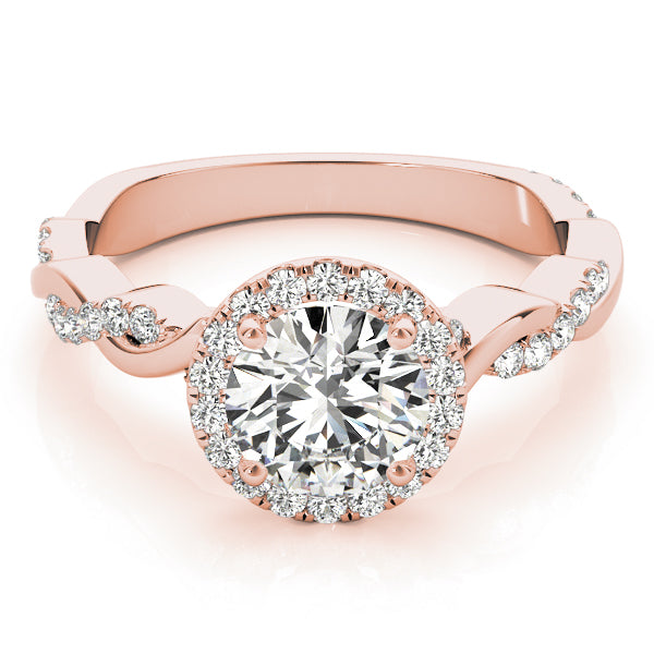 Round Braided Shank With Halo Diamond Engagement Ring · 1.32 ct tw