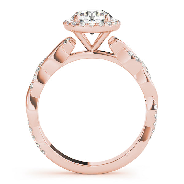 Round Braided Shank With Halo Diamond Engagement Ring · 1.32 ct tw