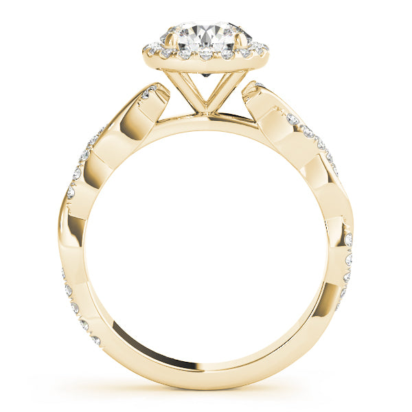 Round Braided Shank With Halo Diamond Engagement Ring · 2.14 ct tw