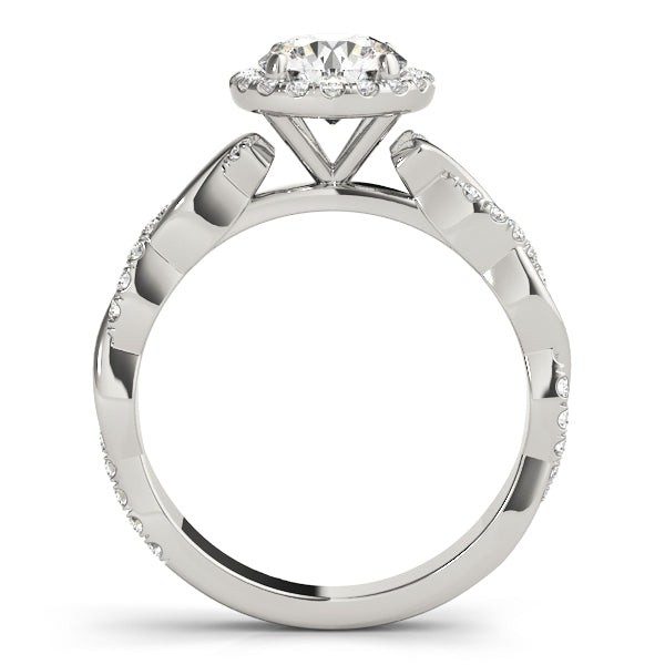 Round Braided Shank With Halo Diamond Engagement Ring · 0.79 ct tw