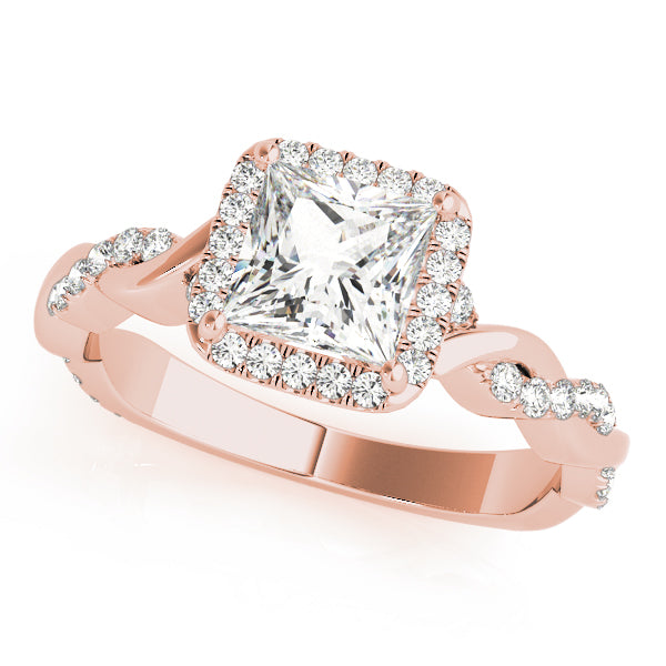 Square Braided Shank With Diamond Engagement Ring · 0.53 ct tw
