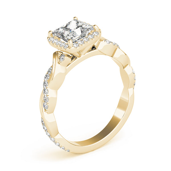 Square Braided Shank With Diamond Engagement Ring · 0.89 ct tw