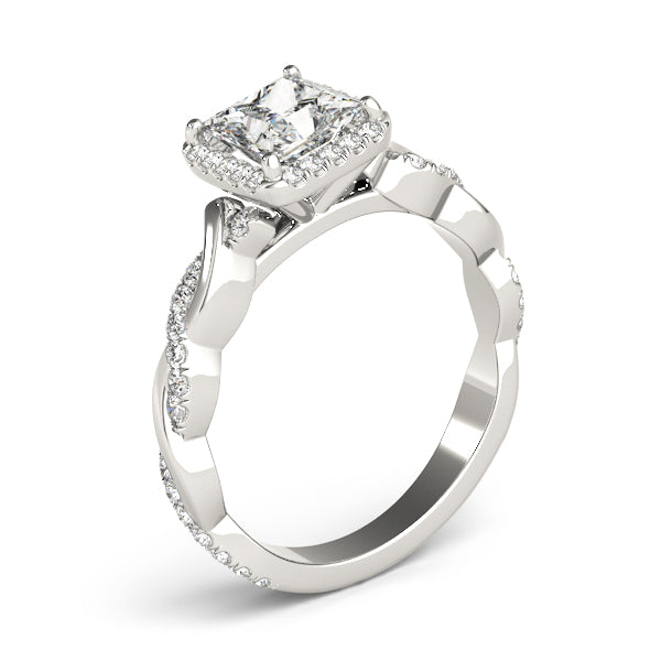 Square Braided Shank With Diamond Engagement Ring · 0.53 ct tw