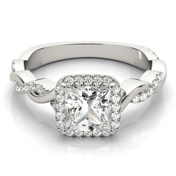 Square Braided Shank With Diamond Engagement Ring · 1.06 ct tw