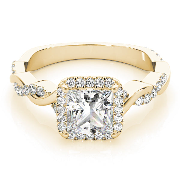 Square Braided Shank With Diamond Engagement Ring · 0.89 ct tw