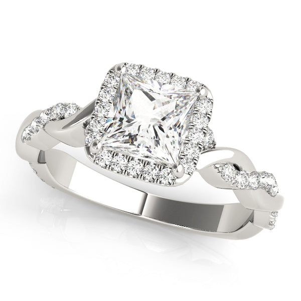 Square Braided Shank With Diamond Engagement Ring · 0.89 ct tw