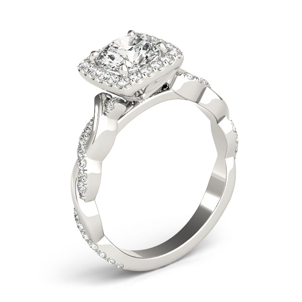 Round Braided Shank With Center Diamond Engagement Ring · 1.08 ct tw
