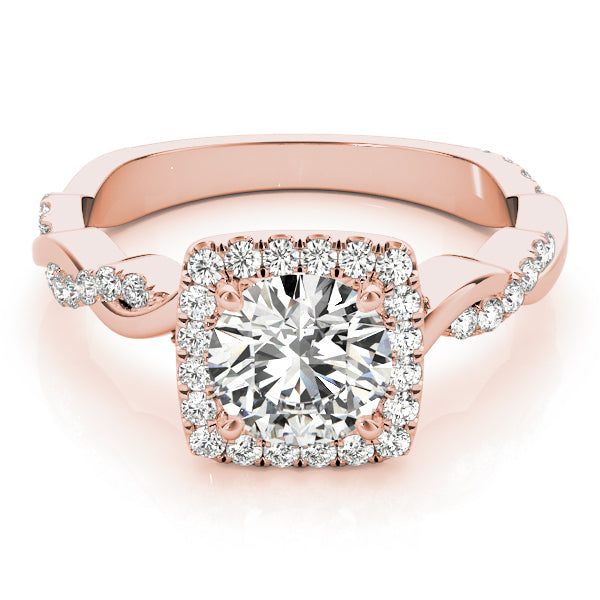 Round Braided Shank With Center Diamond Engagement Ring · 1.33 ct tw