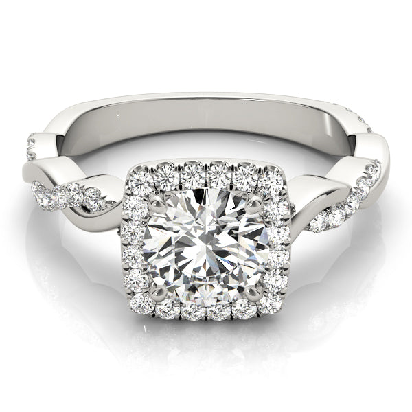 Round Braided Shank With Center Diamond Engagement Ring · 1.33 ct tw