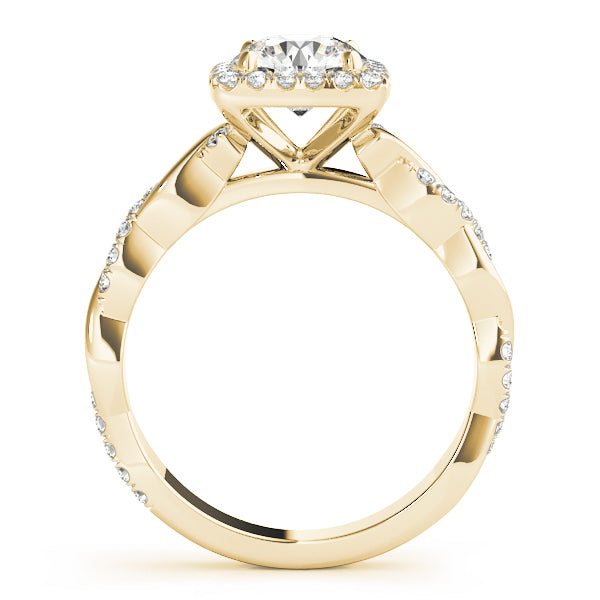 Round Braided Shank With Center Diamond Engagement Ring · 0.79 ct tw
